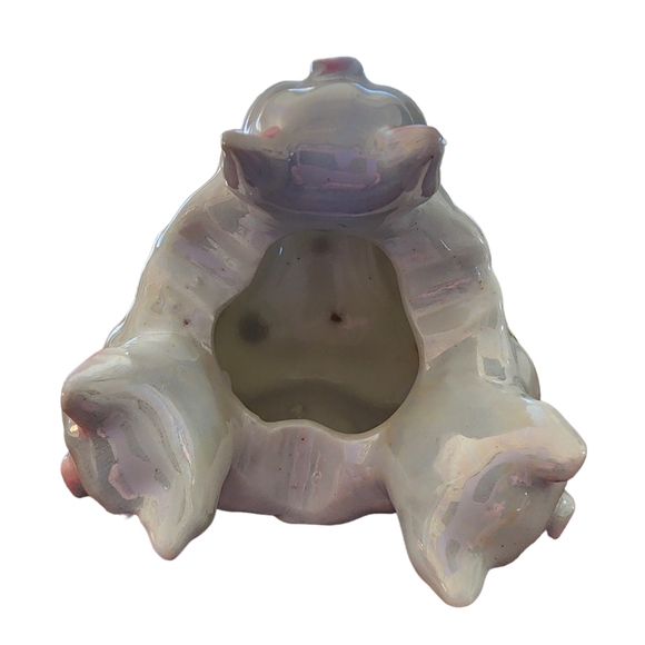 Three Little Pigs Ashtray Japanese Opalescent Pottery - Picture 3 of 6